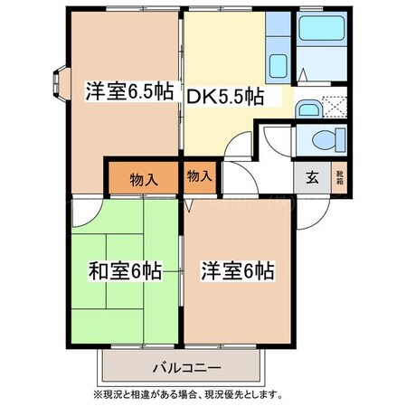 サンビレッジ北長野Ｂの物件間取画像